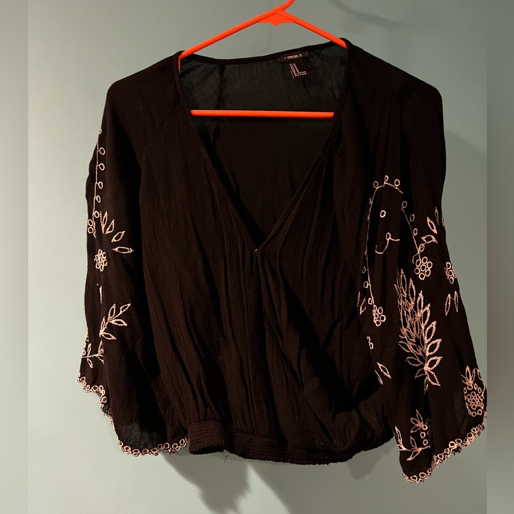 Quarter sleeve Forever 21 Black & White Blouse